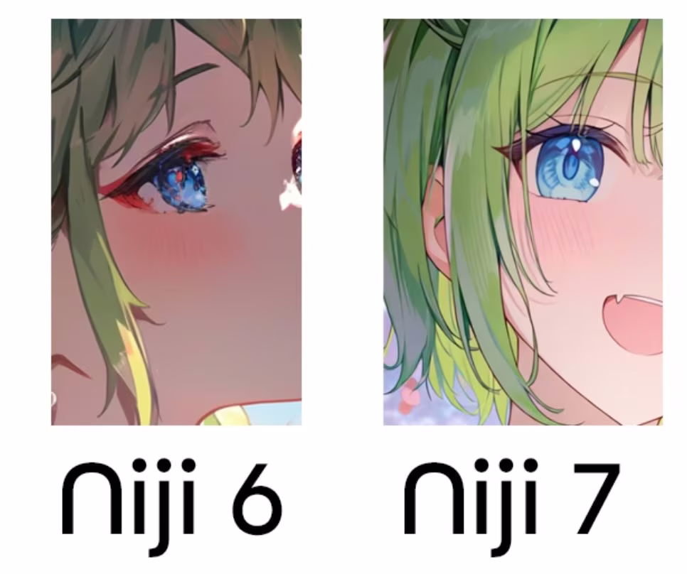 AI资讯：Niji 7动漫角色眼睛高光细节展示