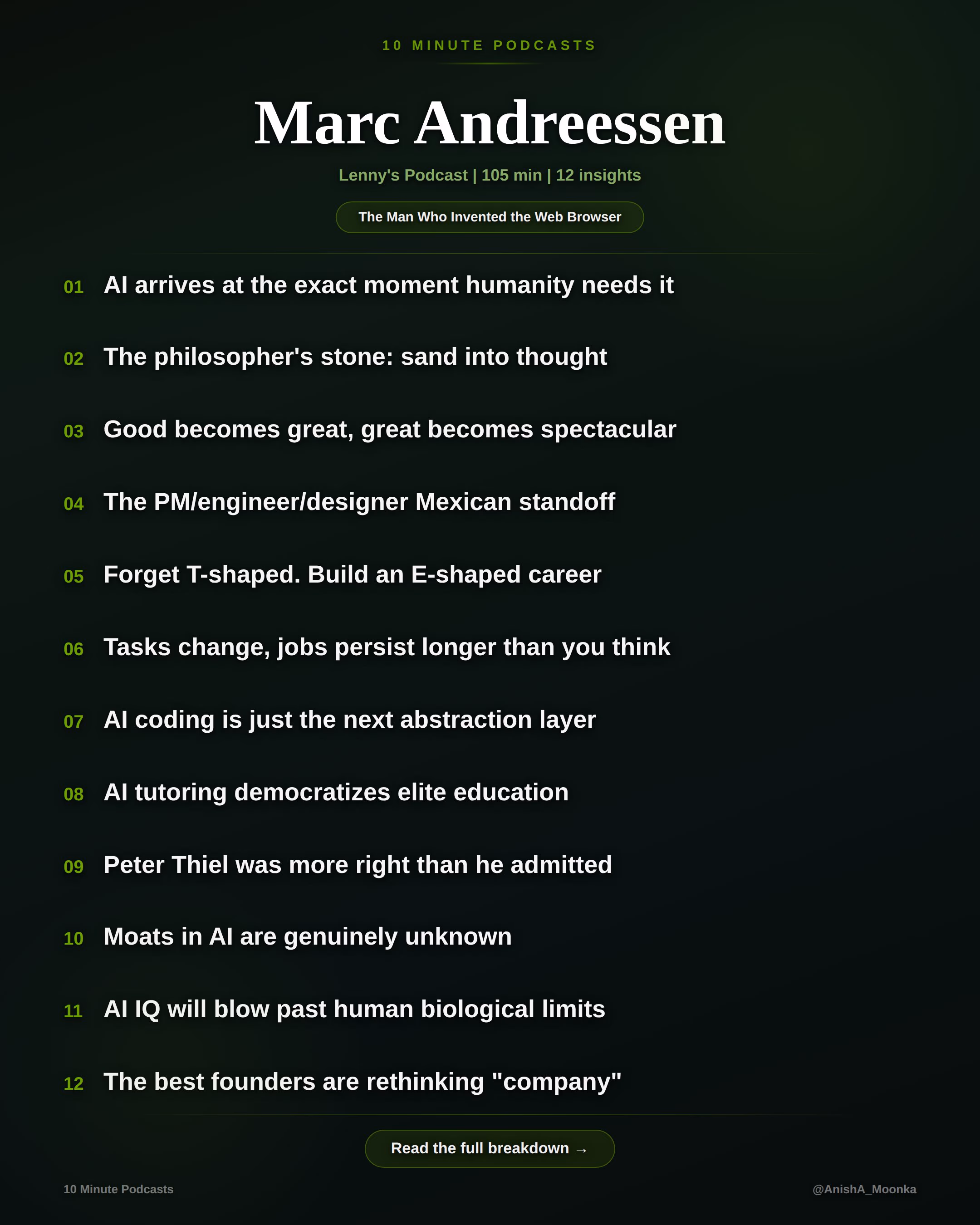 AI资讯：Marc Andreessen播客中分享AI与职业发展宏观框架笔记