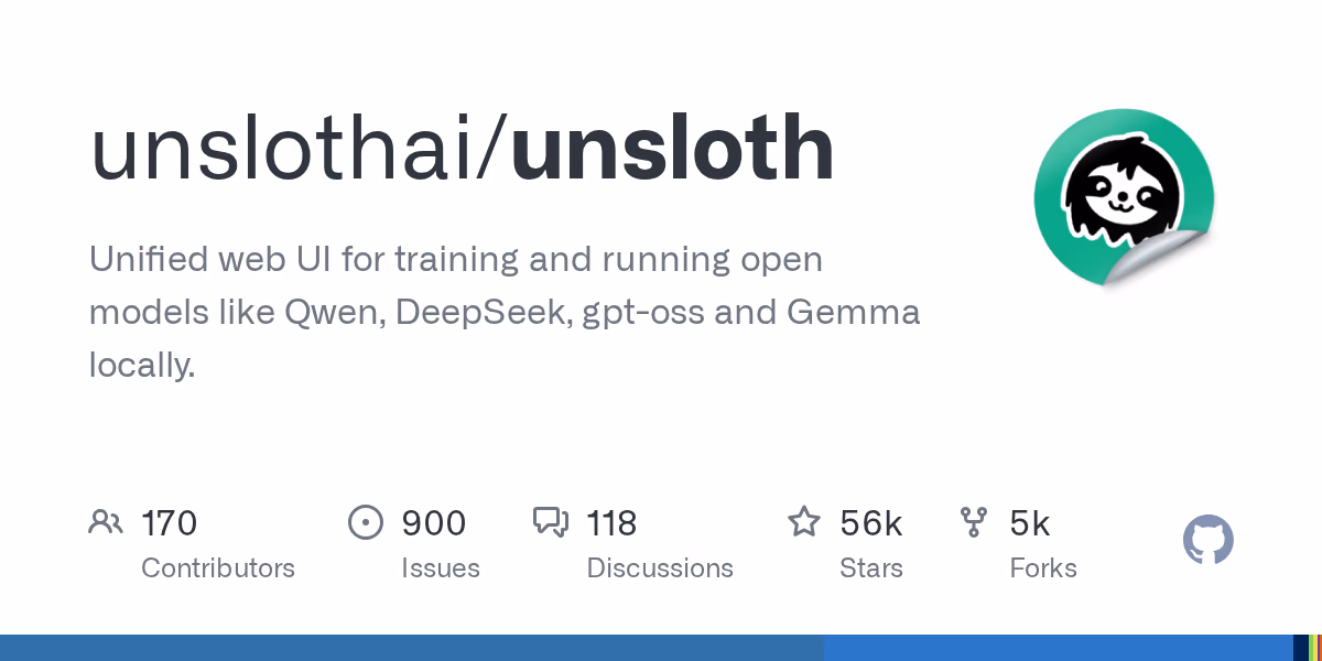 AI资讯:Unsloth项目可视化Web训练控制台界面截图