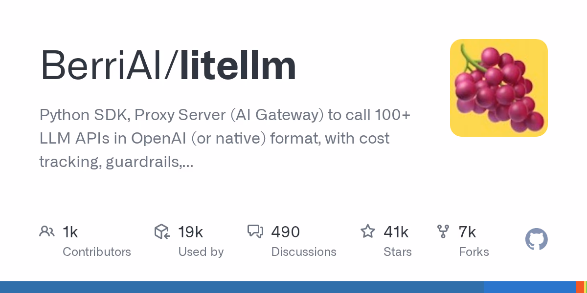 AI资讯：LiteLLM支持百种大模型API统一调用的网关架构流程图