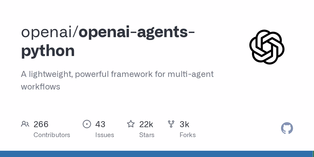 AI资讯：OpenAI Agents多智能体框架自动化协作逻辑流程图