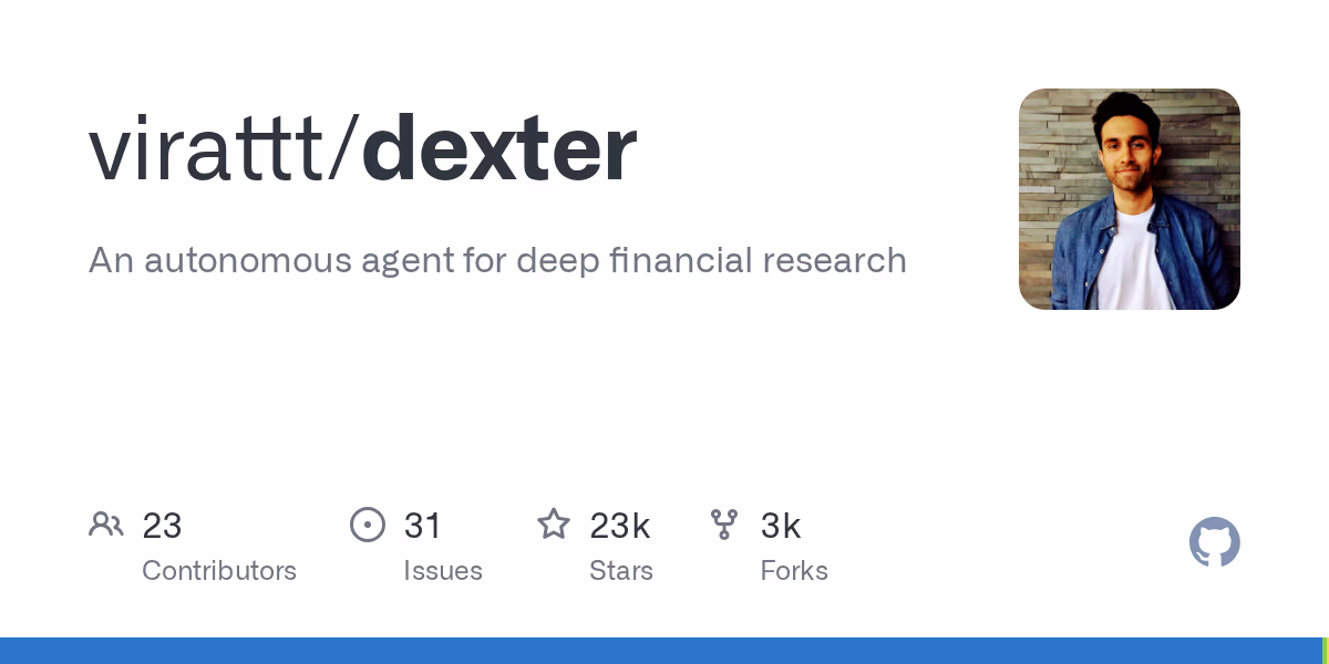 AI资讯:GitHub上热门金融智能体Dexter项目代码预览图
