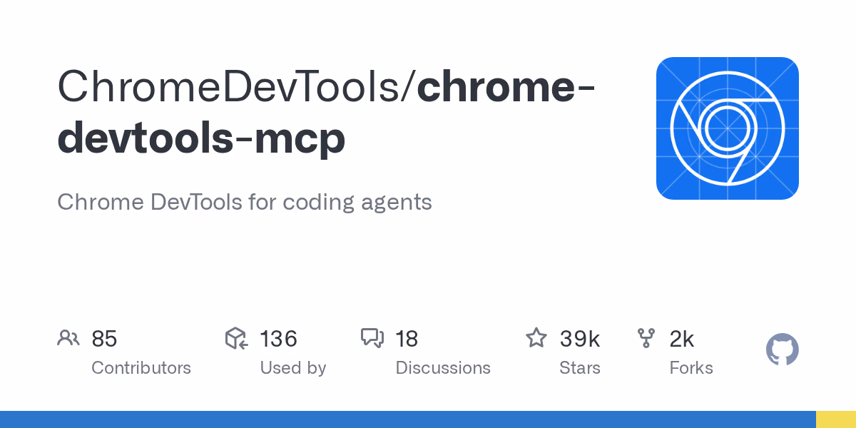AI资讯：Chrome开发者工具与AI代理通过MCP协议实现自动化调试的逻辑示意图
