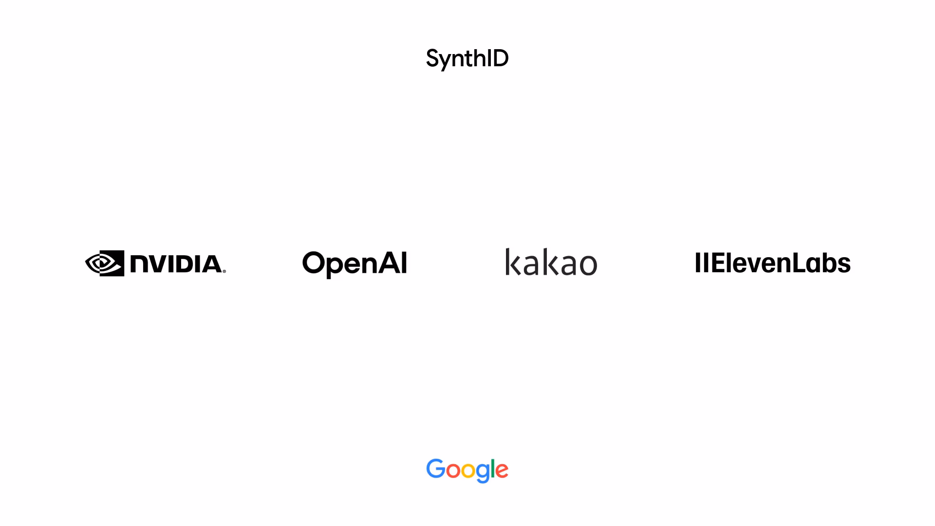 AI资讯:谷歌SynthID隐形水印技术合作伙伴LOGO墙