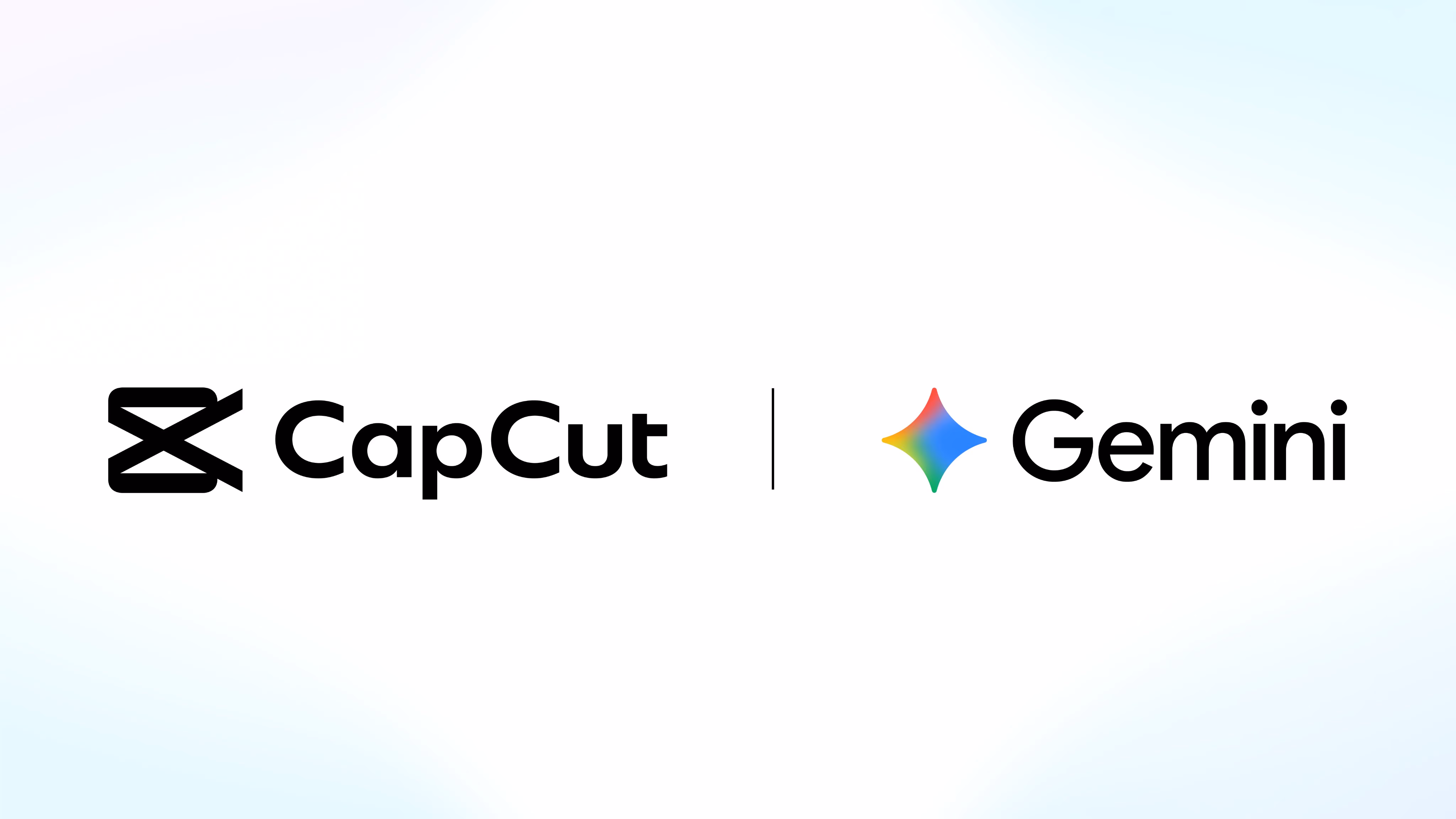 AI资讯:剪映海外版CapCut官方宣布与谷歌双子座大模型深度合作的宣传海报