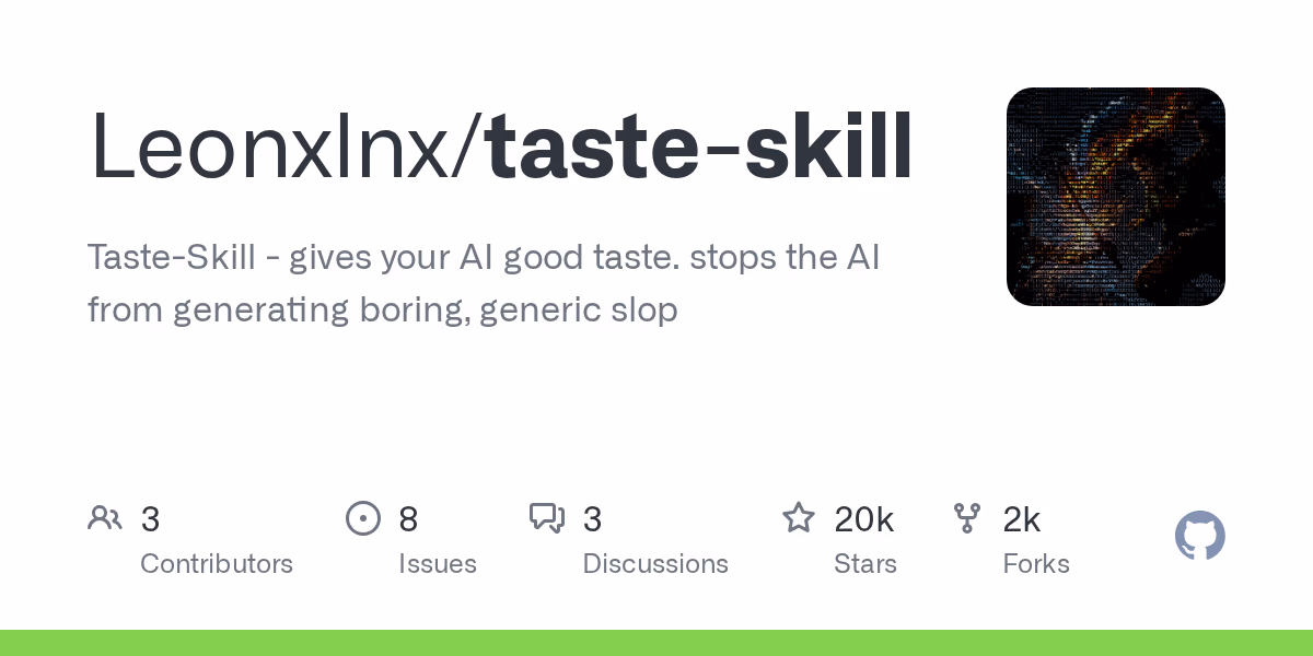 AI资讯:Taste-Skill项目对AI生成的前端界面进行审美优化的效果对比