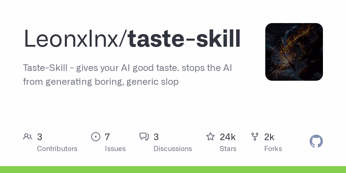 AI资讯:Taste-Skill项目展示的高端前端网页 UI 设计模板图
