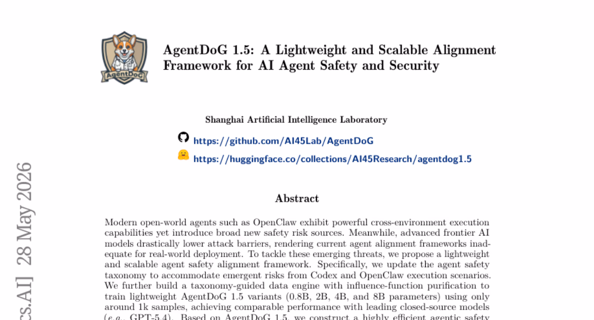 AI资讯：AgentDoG 1.5 智能体安全对齐框架架构展示图