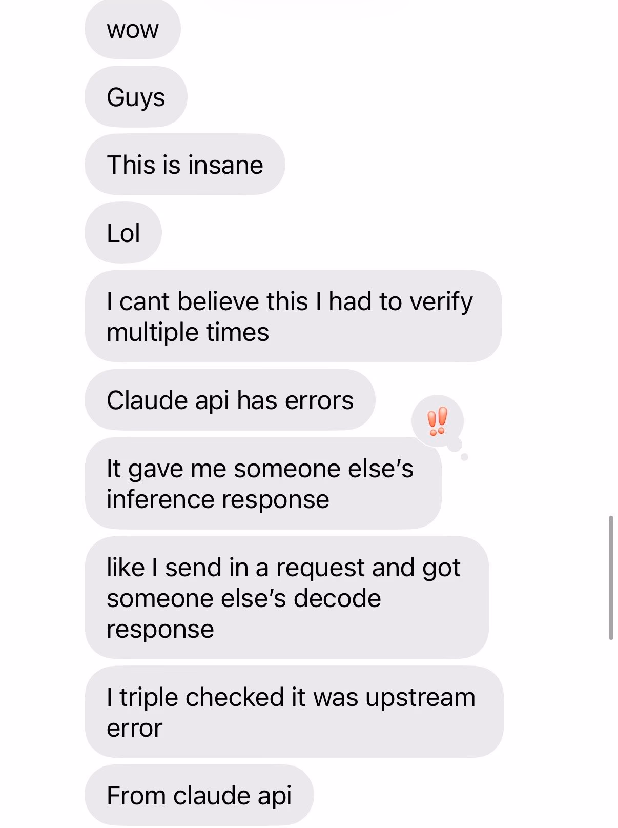AI资讯：推特用户反馈克劳德API泄露他人对话的截图