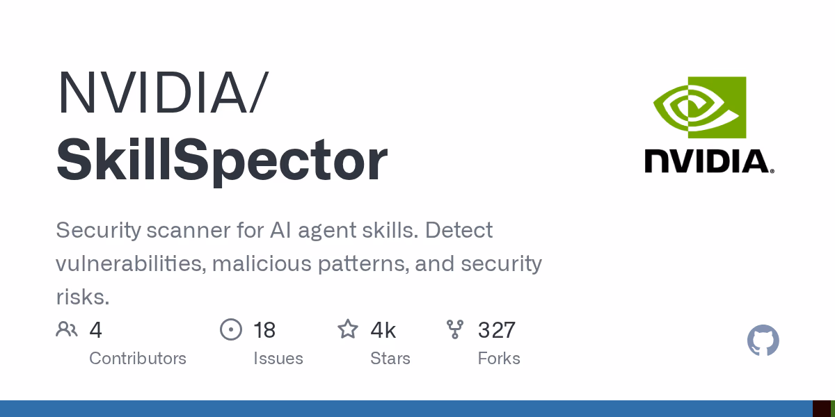 AI资讯:展示SkillSpector扫描AI代理代码漏洞并检测恶意指令的技术原理图