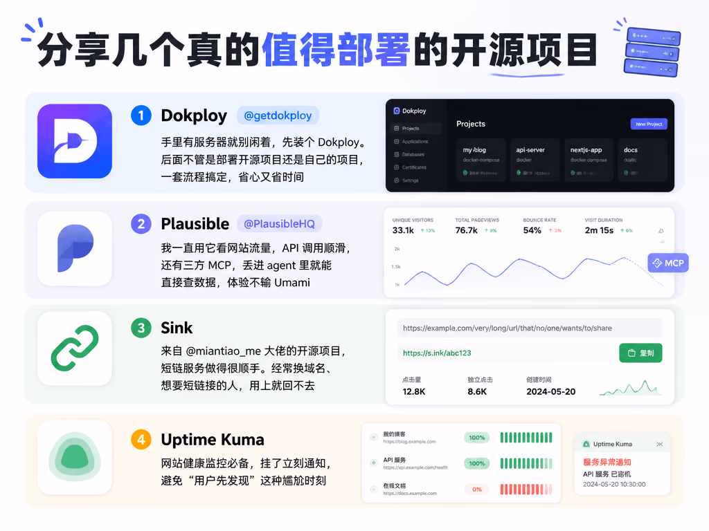 AI资讯：开发者分享多款值得部署的开源项目列表截图