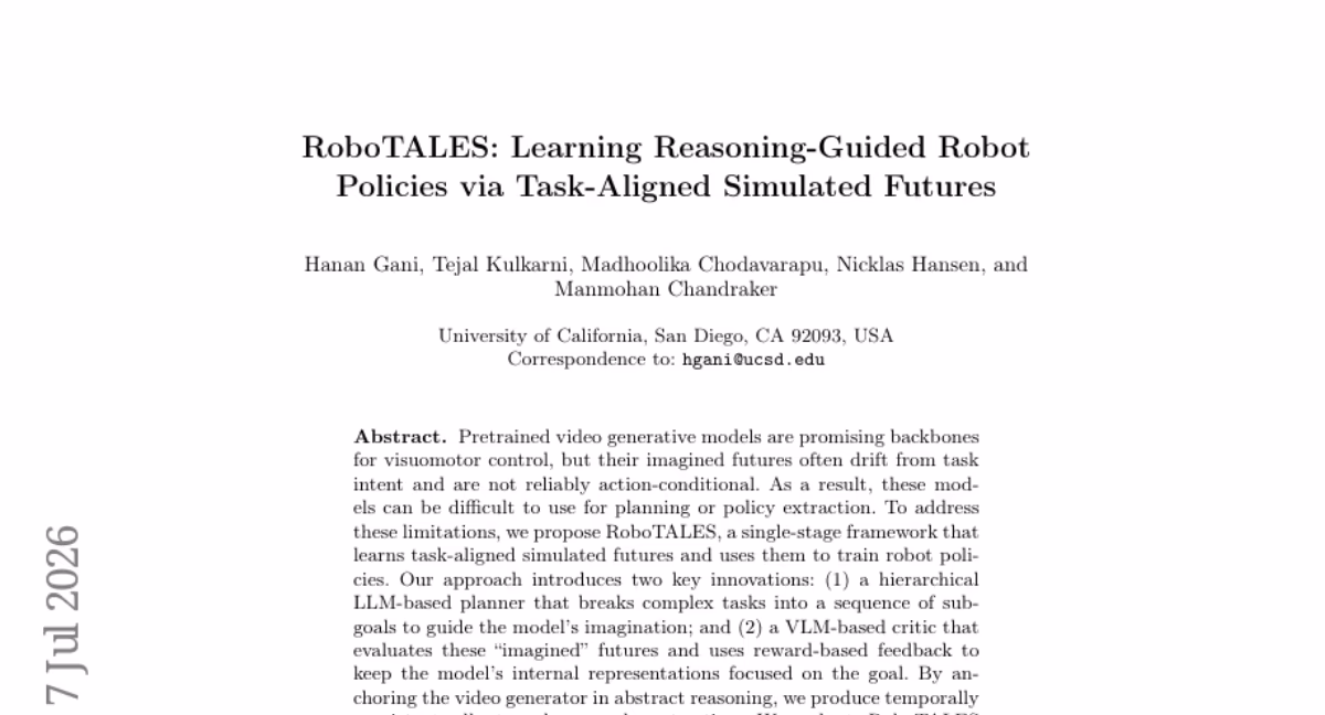 AI资讯：RoboTALES双阶段机器人策略训练框架示意图