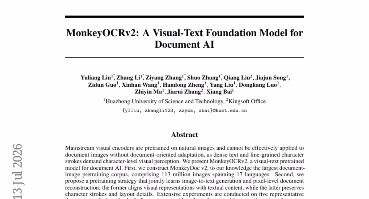 AI新闻:MonkeyOCRv2视觉文本基础模型论文的缩略图