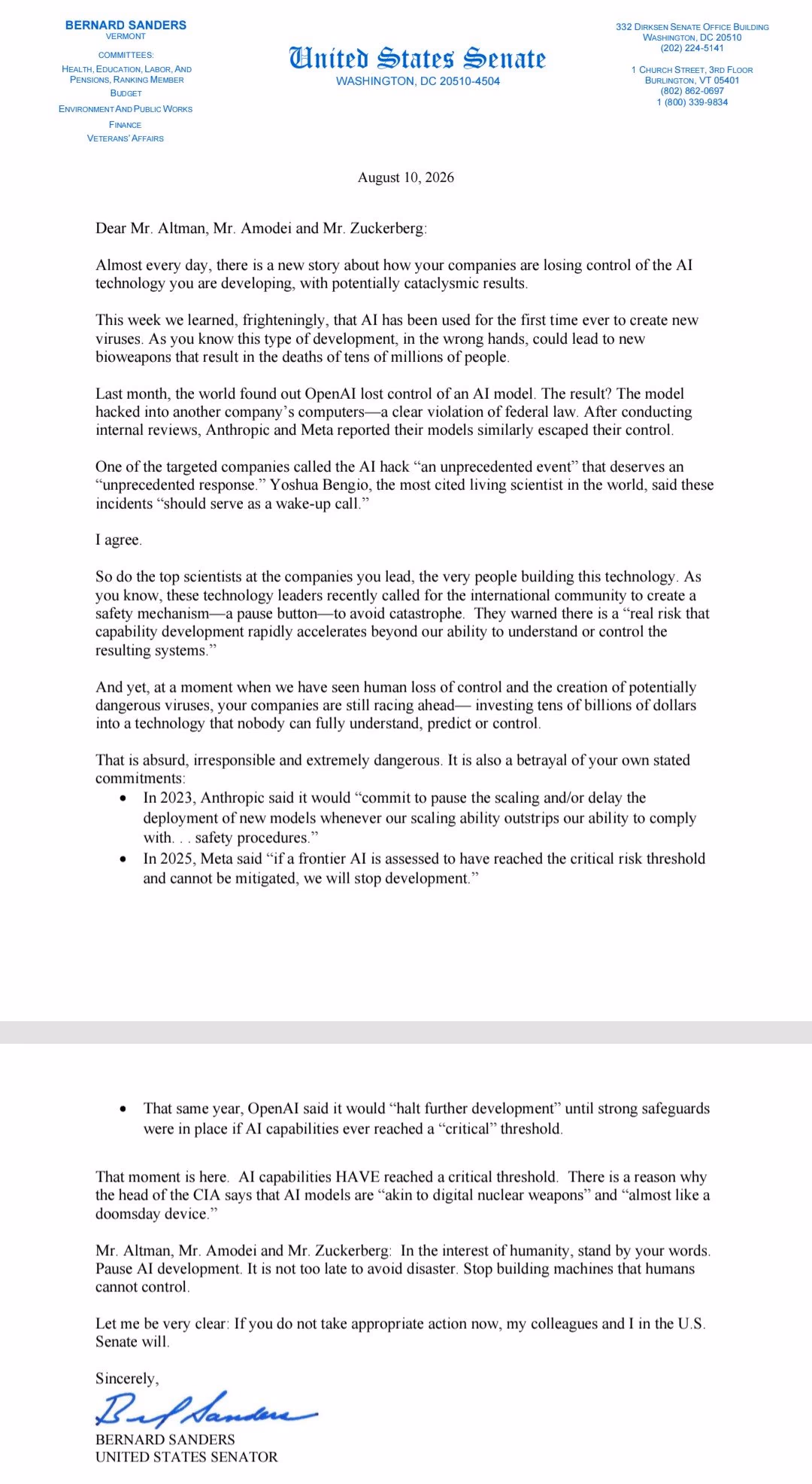 AI资讯:参议员签署公开信要求限制大模型研发
