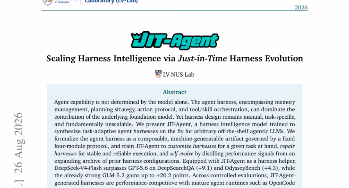 AI资讯:JIT-Agent论文封面展示智能体运行底座结构