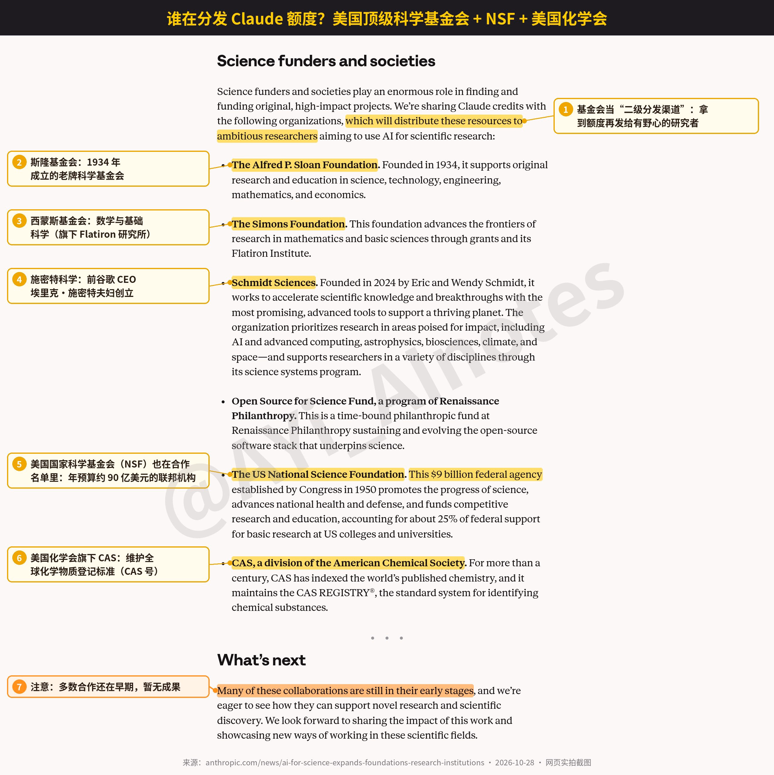 AI资讯:图表列出二十家科研基金会与合作机构