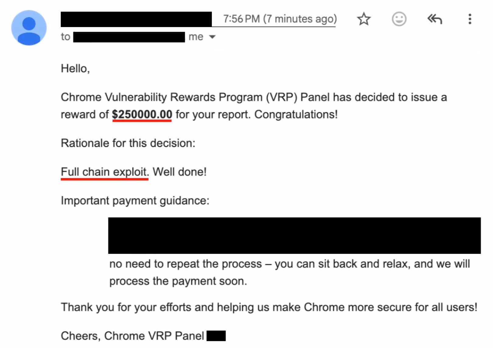 AI资讯:Chrome全链漏洞赏金相关推文配图